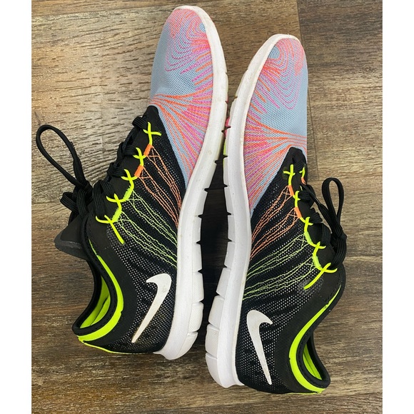 Nike Womens Used Flex Adapt Training Shoes Black Green and Pink💕Size 81/2💕 - Picture 6 of 10